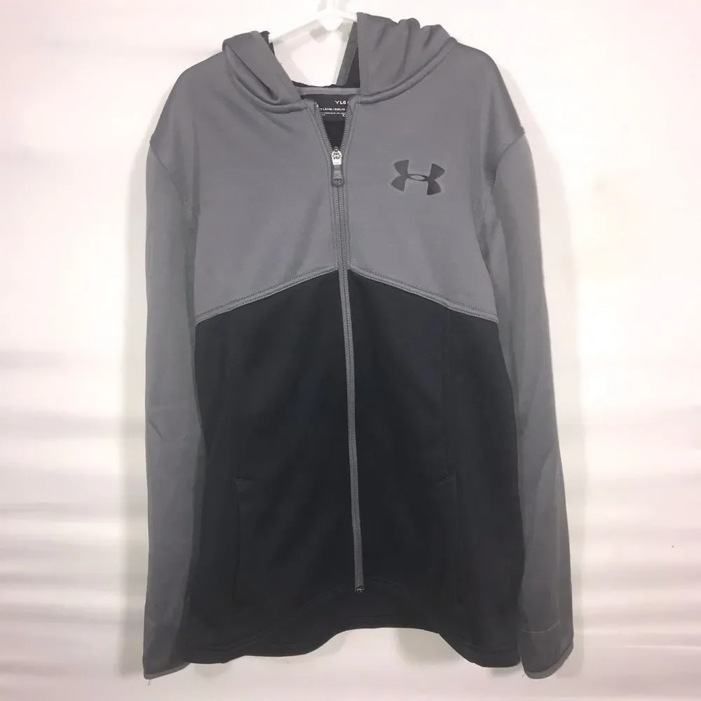Under Armour Grey & Black Full Zip Hooded Jacket